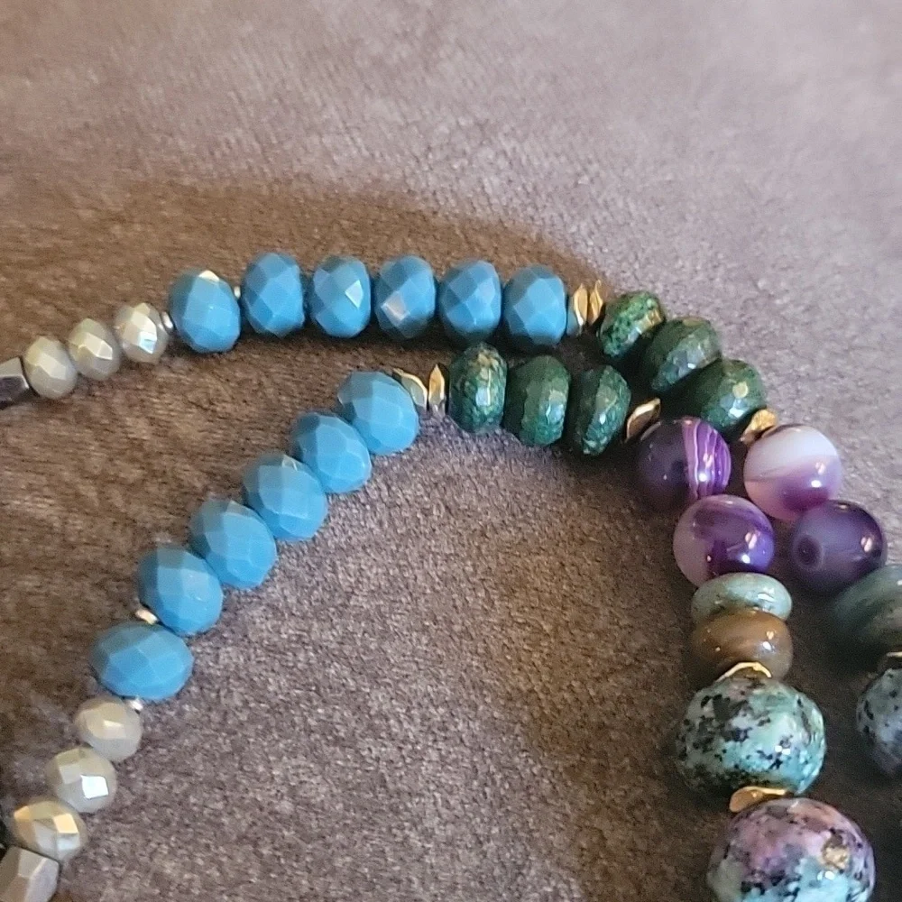 Nakamol Artisan Fluorite Beaded Crystal Festival Necklace